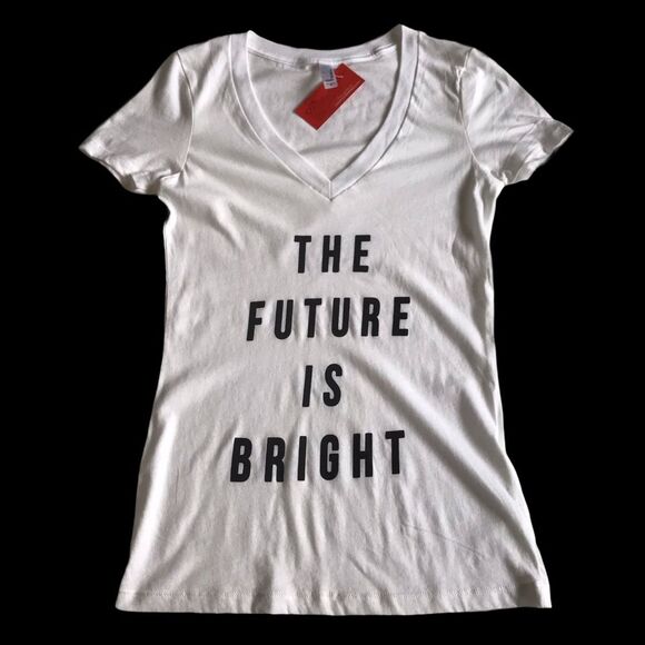 Next Level The Future Is Bright Short Sleeve Tee Sz M White NWT - Picture 1 of 10